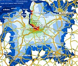 Waterfront Bremen Einzugsgebiet / Fahrzeiten